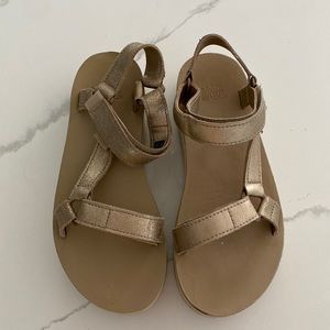 Teva platform gold sandals